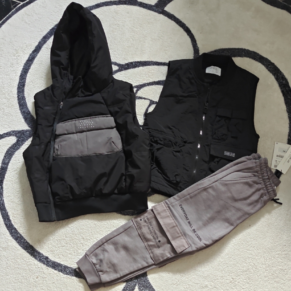 Zara Kids Matching Set - Black and Gray